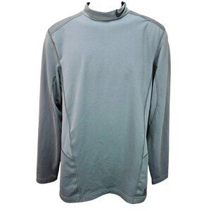 Nike Pro Fitted Dri-Fit Mock Athletic Gray Long Sleeve Shirt Large